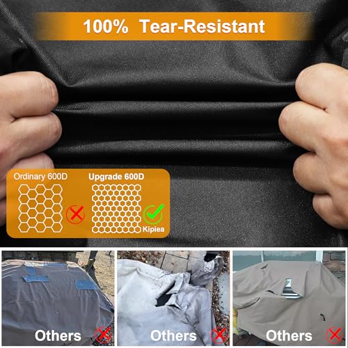 Image of Kipiea 600D Pellet Grill Cover for Camp Chef Woodwind 24, Woodwind Pro 24, Waterproof BBQ Smoker Cover, UV Resistant, No Tear, No Fading