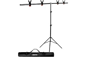 T-Shape Backdrop Stand 1.5 x 2m Plastic Adjustable Tripod Background Stand