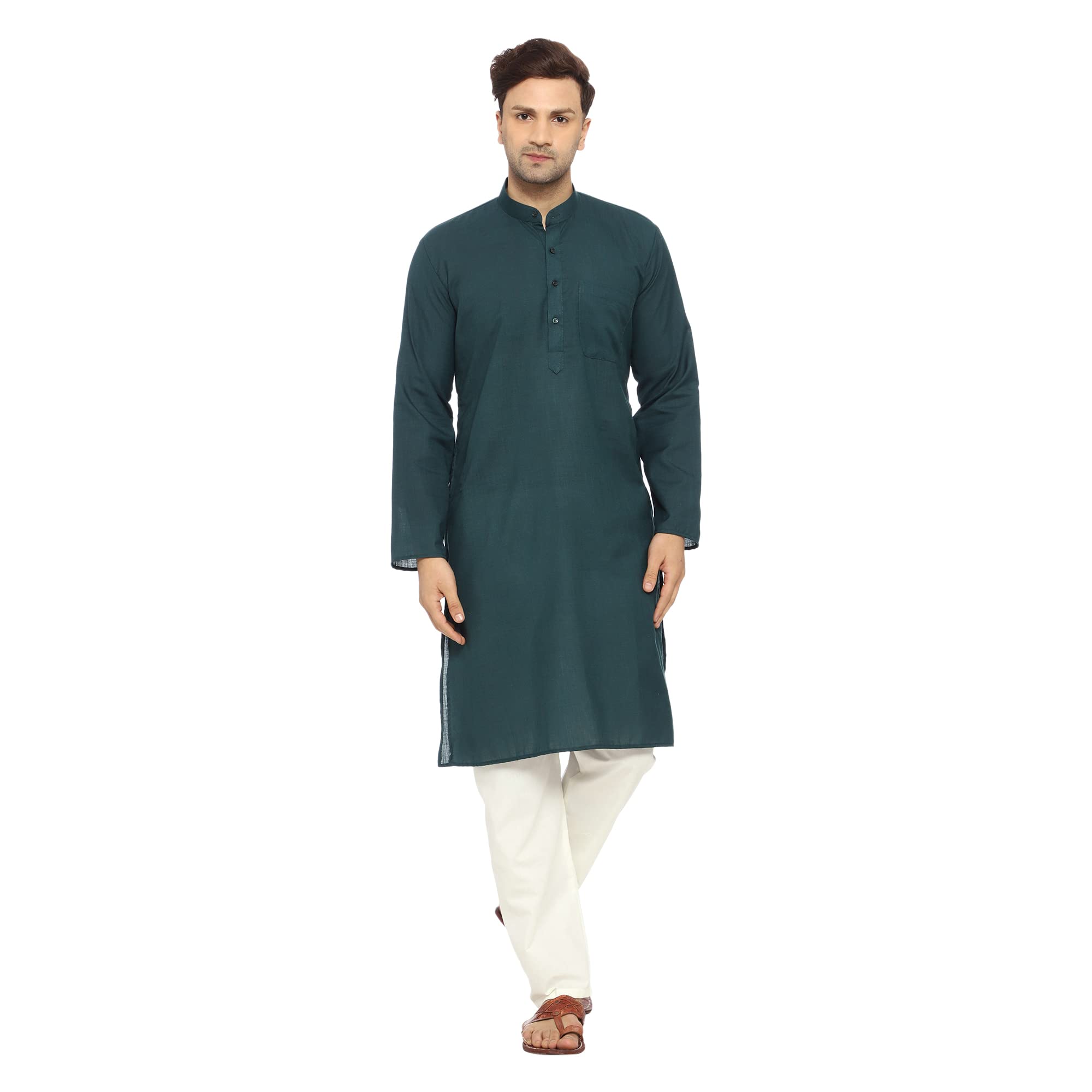ITOS365 Men Cotton Blend Kurta Pyjama Set Party Fashion Regular Ethinic Wear Indian Dress Gift for Men