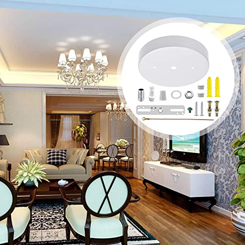 ECUDIS Pendant Light Canopy Kit, 4.7 Inches Ceiling Light Fixture Cover Plate with Mounting Hardware for Chandelier, Lighting Canopy (White) - Thumbnail 5