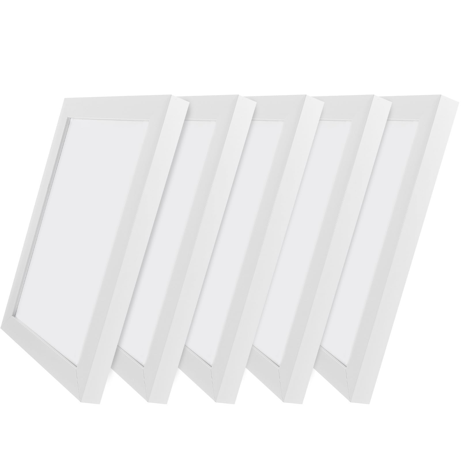 Cadres photo en PVC blanc lot de 5 pour bureau et maison à suspendre ou poser
