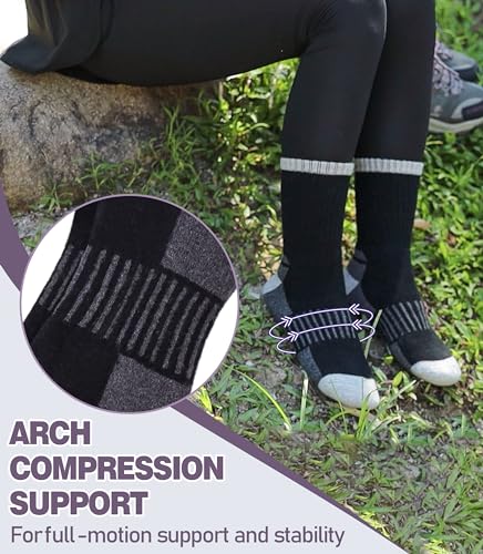 Image of DYW Womens Merino Wool Hiking Socks Thermal Warm Winter Boot Crew Socks Cushion Work Walking Gift Socks 5 Pairs