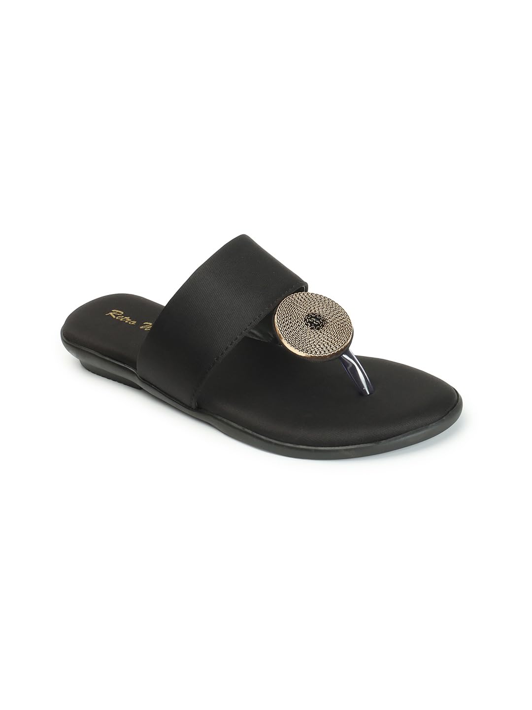 Retro Walk Embellished Open Toe Flats(6127_Black) (B0D6N3HHFS) Amazon Price History, Amazon Price Tracker