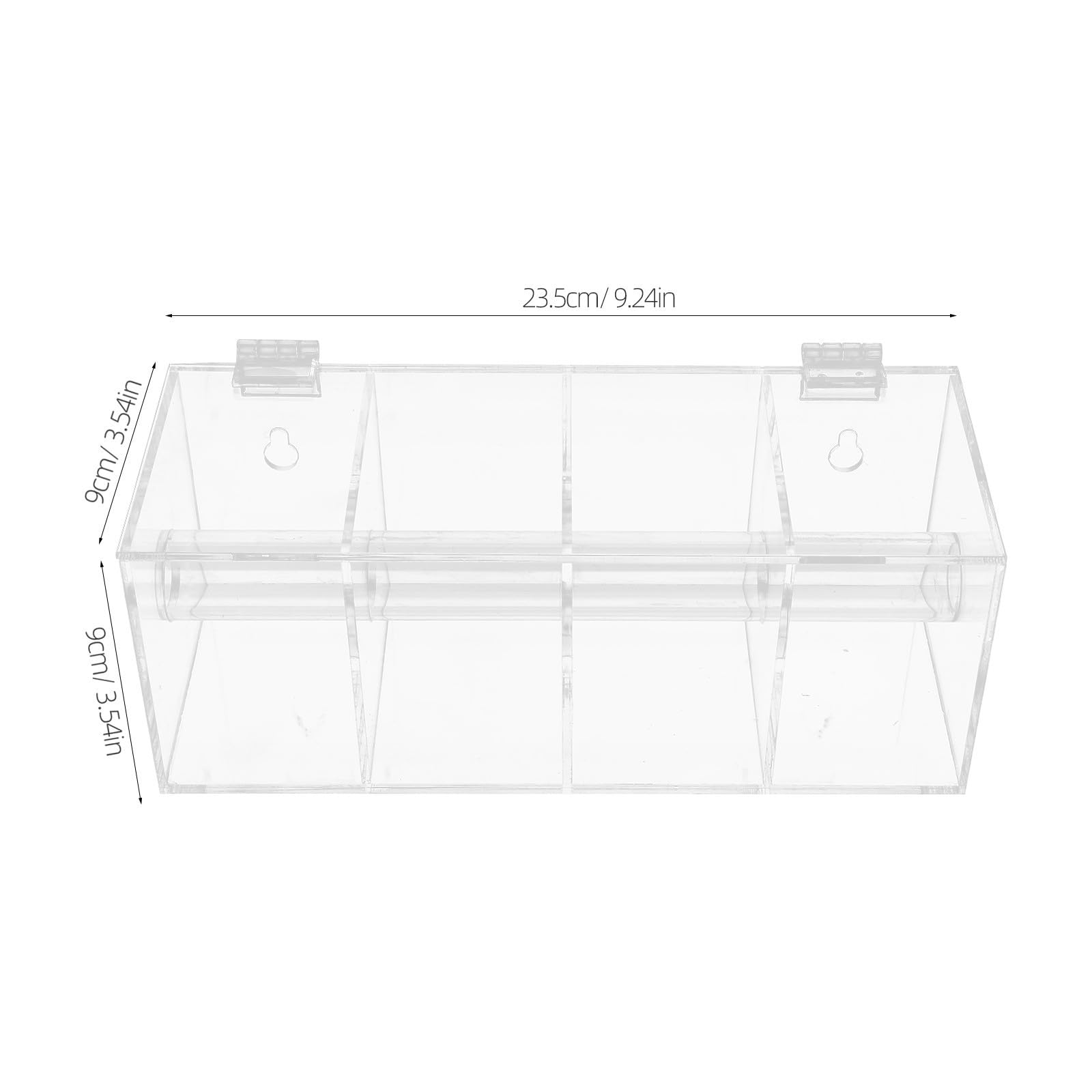 Dispenser Etichette in Acrilico, Organizer per Pezzi di Adesivi, 4 Scomparti, Struttura Verticale, per Banco di Lavoro e Ufficio