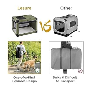 Lesure Soft Collapsible Dog Crate - 36 Inch Portable Travel Crate for Large Dogs Indoor & Outdoor, 4-Door Foldable Pet Kennel with Durable Mesh Windows, Grey Lesure Soft Collapsible Dog Crate 36 Inch Portable Travel Crate for Large Dogs Indoor Outdoor 4 Door Foldable Pet Kennel with Durable Mesh Windows Grey