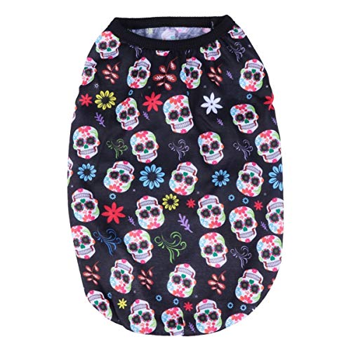 Balacoo Halloween Pet Costume Day of The Dead Dog Vest Clothes Apparel Halloween Costumes for Dogs Cats Puppy M