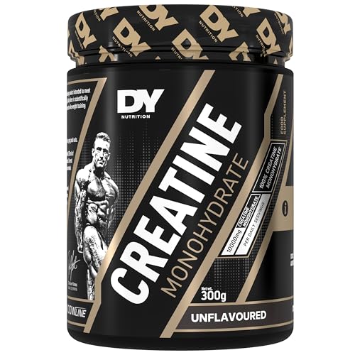 DY Nutrition Pure Creatine Monohydrate Powder 300 g, Unflavoured x60 Servings, 2 Month Supply – Increases High Intensity Performance. Gluten Free, Vegan Friendly Supplement