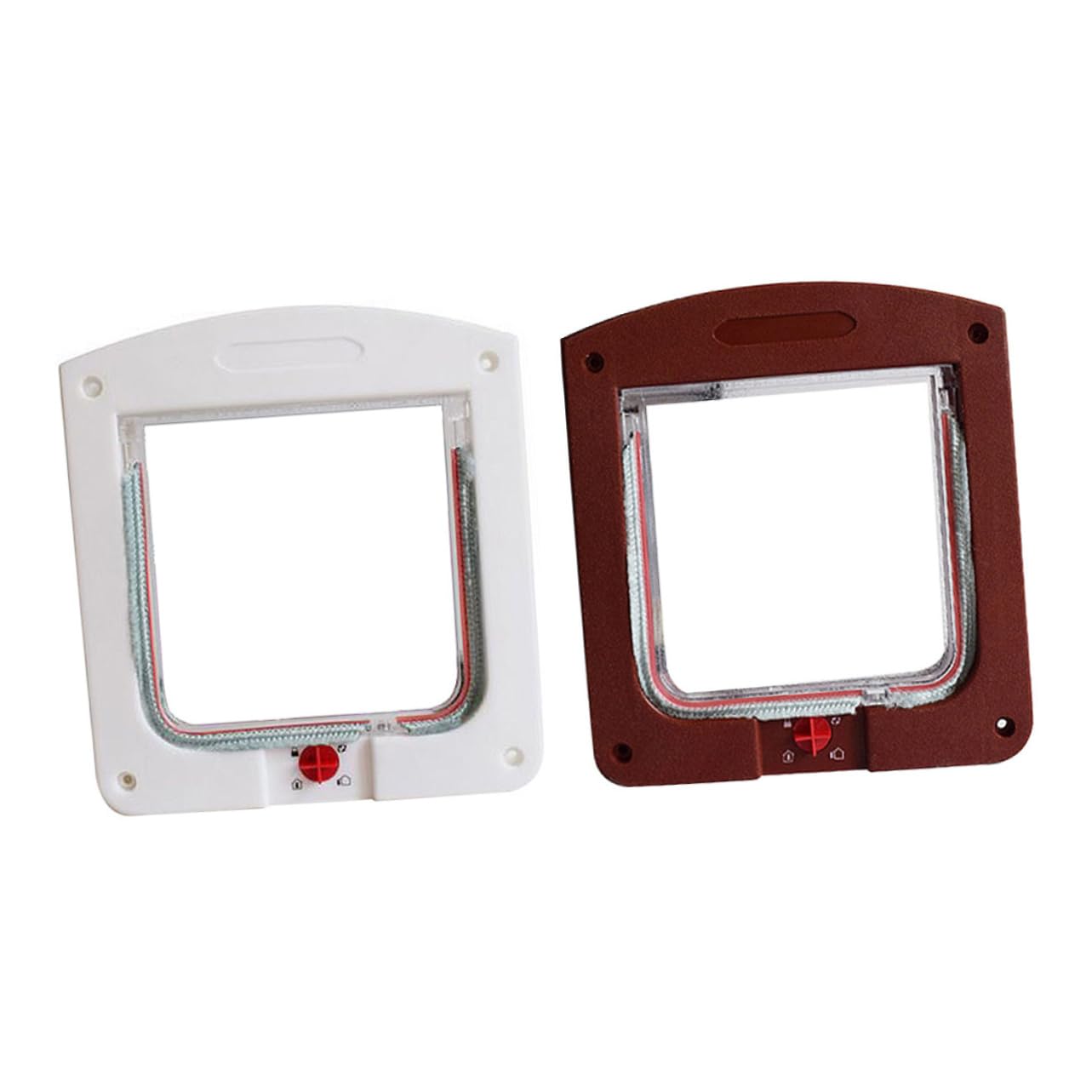 Happyyami Controllable Cat Doors 2pcs Wall Entry Pet Doors Pet Gate Dog Flap for Small Medium Pets