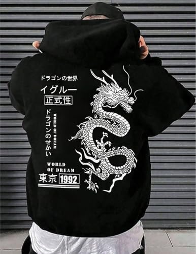 UOUA Men's Graphic Quarter Zip Hoodies Casual Long Sleeve Drop Shoulder Sweatshirt Pullover Streetwear Top4