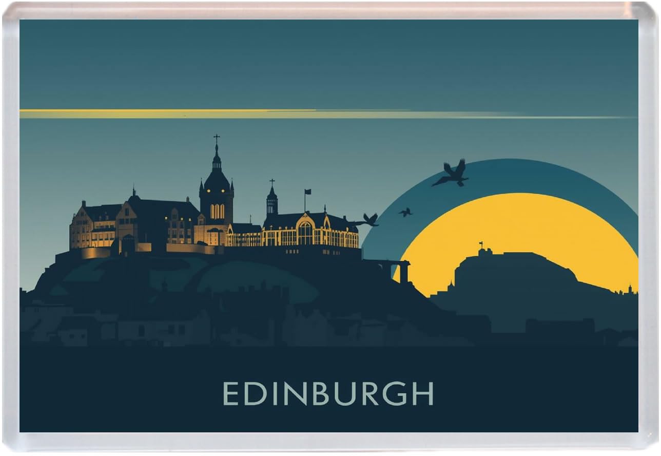 Baked Bean Store Multicolor Edinburgh - Scotland - Jumbo Artistic Fridge Magnet 96 X 67Mm Bbsfhm3212