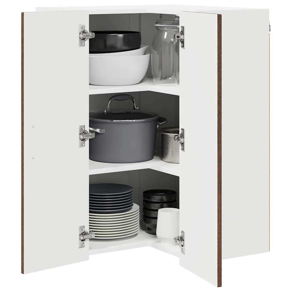 Küchenschrank Braun Eichen-Optik, 57x57x80 cm Holzwerkstoff, Langlebiger Küchenschrank für Kochutensilien, Freistehendes Küchenmöbel mit Stauraum