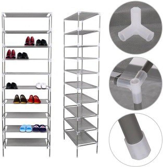 Image of Collapsible Wardrobe 6 Shelves Storage Clothes Storage Rack Quick Wardrobe /Cabinet /Multipurpose Storage Rack, Foldable, Collapsible Fabric Organizer for Home Office