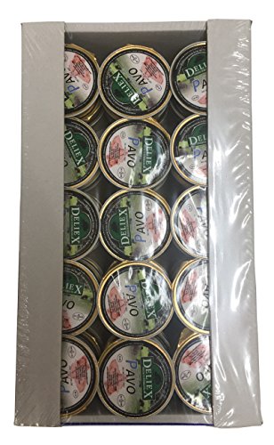 Crema de Pavo Deliex de 23 gr x 45 unidades. Monodosis de crema de paco en peqeñas porciones para desayunos y meriendas