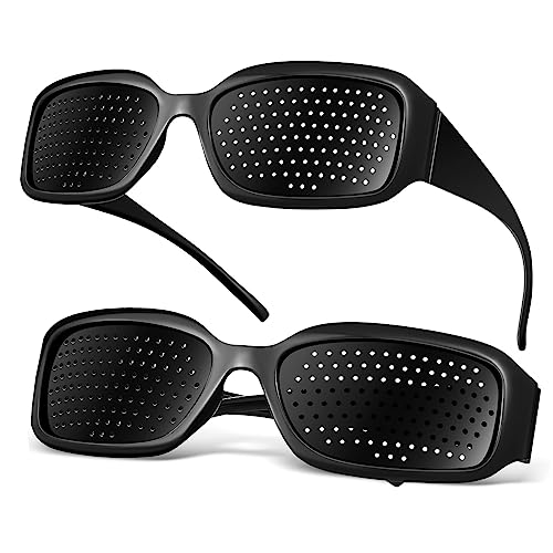 Baluue 2piezas Gafas Estenopeicas Completa Protección y Portabilidad Para Diario y Actividades Al Aire Incluidas