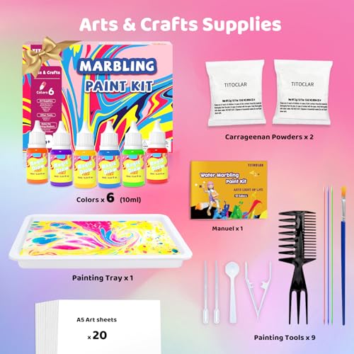 Prime Titoclar Kids' Water Marbling Paint Kit (Yellow) 4.99 + Free Shipping + 50% Off Code A6U1LLH0 - image 8
