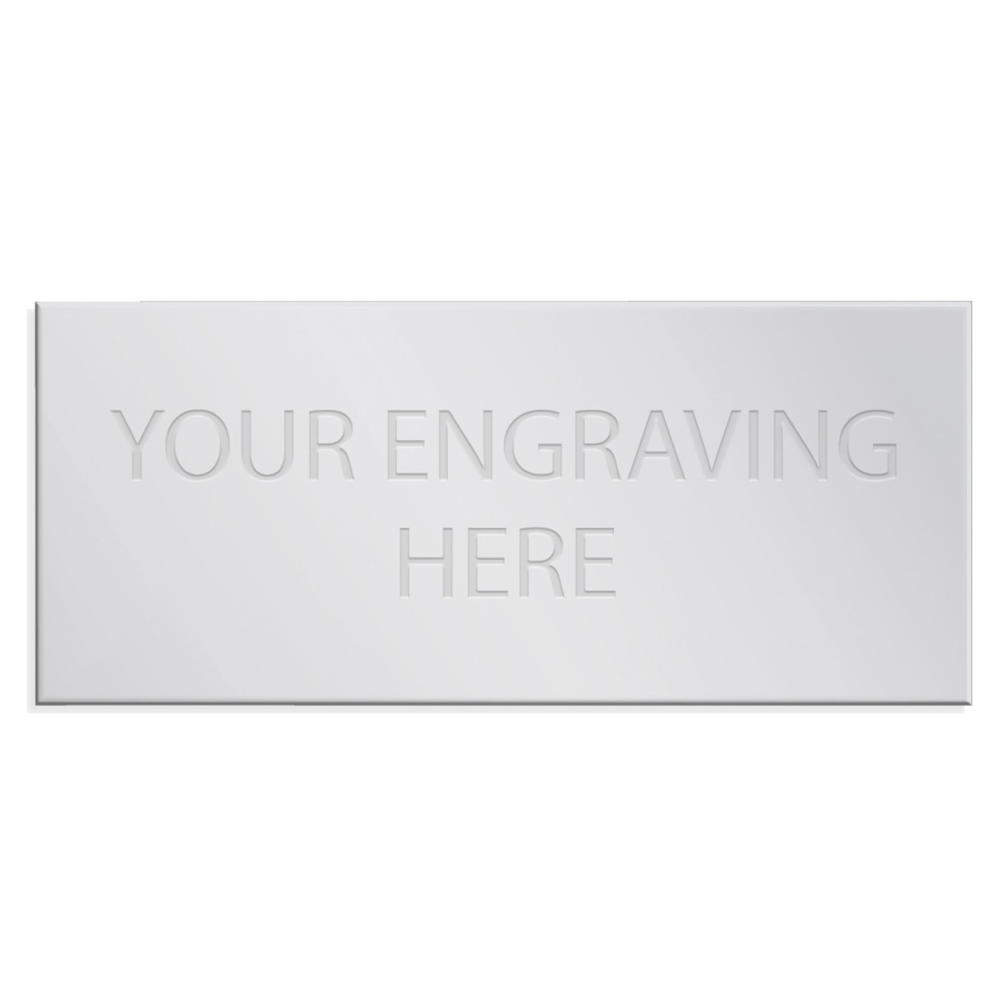 TROPHIESPLUSMEDALS Silver Engraving Plate Square Cut - Self-Adhesive Metal | 51 x 22mm | Trophy & Plaque Personalisation
