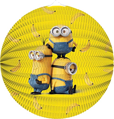 TIB Heyne 13189 - ronde lantaarn, Minions, 25 cm, vlamvertragend, Kevin, Bob, Stuart, St. Martin, lantaarnverhuizing