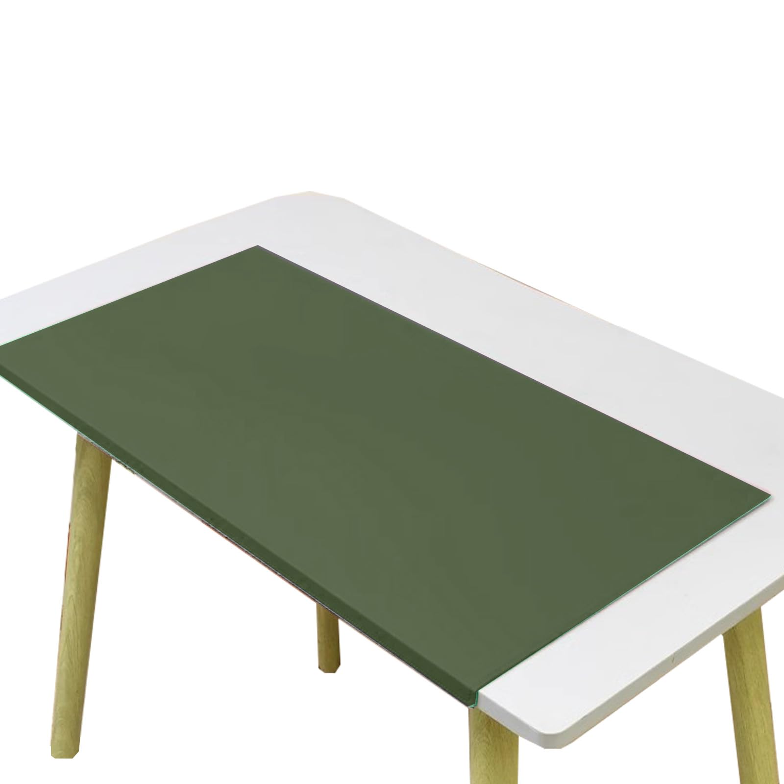 sous-Main imperméable en Cuir synthétique,Texture Douce et résistante à l'huile,pour Bureau,Chambre à Coucher,café (Vert,60 x 120 cm)