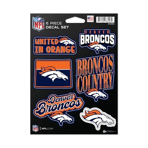 Rico Industries NFL Football Denver Broncos 6-Piece Decal Set