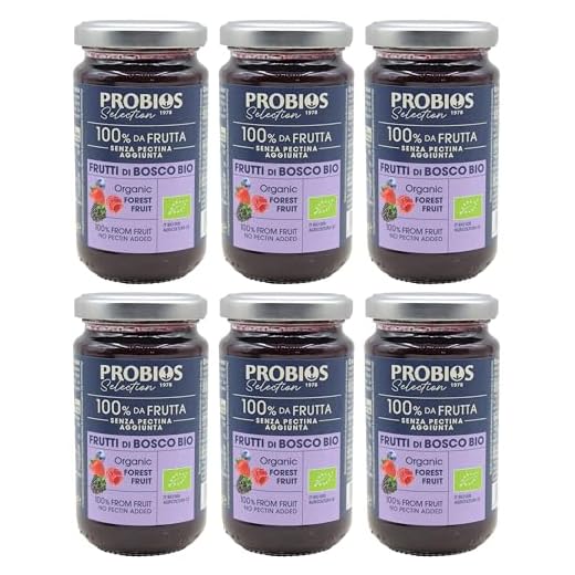 Probios Composta Bio di Frutti di Bosco Senza Pectina Aggiunta - Confezione da 6 x 220 g