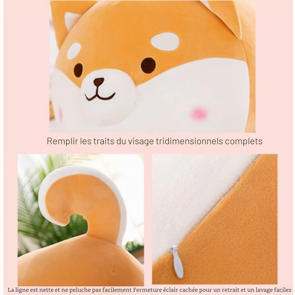 Aiuidun Long Shiba Inu En Peluche Chien Corgi Géant Coussin En Pelu Doux Long Chien En Peluche Jouet Calin Coussin Cadeaux Am