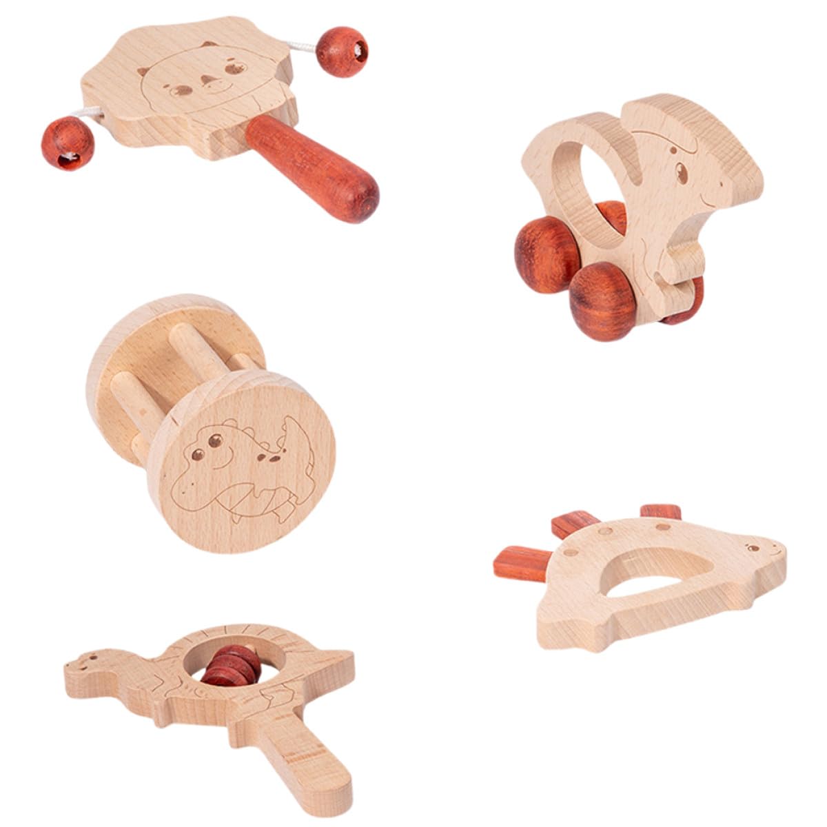 Sonaglio Gioco Educativo 5 Pezzi Beige per Legno Ragazzo Ragazza