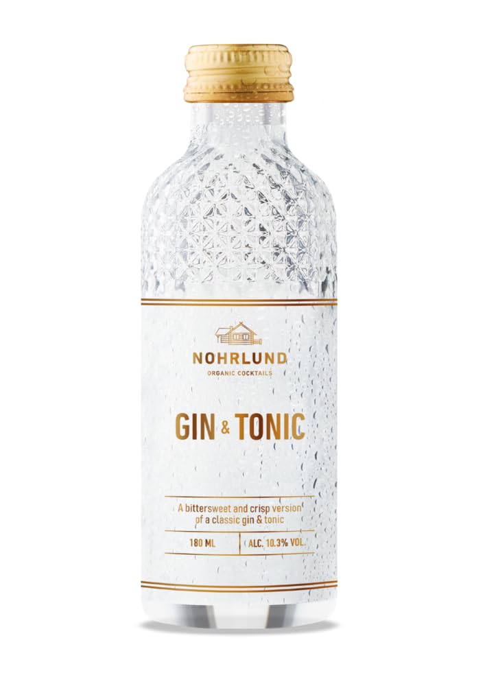 NOHRLUND – Gin & Tonic 10,3% (12x180ml) - Gin&Tonic aus Bio-Premium-Gin mit fruchtiger Zitrusnote. Aus wilden Wacholderbeeren & prickelndem Tonicwater. Ideal für Grillabende, Festivals & Partys