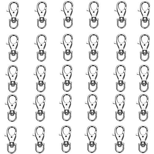 Preisvergleich Produktbild Haken Schlüsselanhänger Swivel Trigger Karabiner Schwenk Karabinerhaken Abnehmbarer Schlüsselring mit Drehbaren Schlüsselschlössern Zinklegierung Schlüsselband (30 Stück)