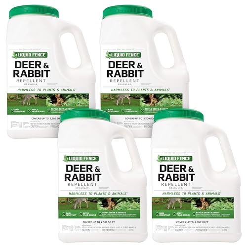 Liquid Fence Deer And Rabbit Repellent Granular 5 Pounds, Harmless To Plants And Animals(Pack of 4)