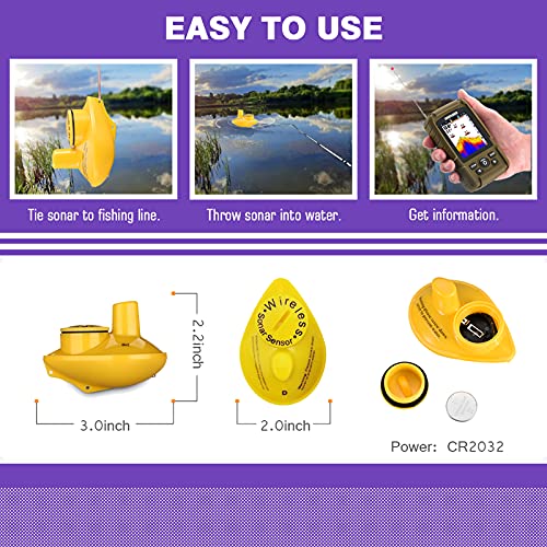 Luckylaker Wireless Handheld Fish Finder Boat Portable Waterproof Depth Finder Display Transducer Kayak Fish Finders Sea Sonar Ice Fishing #TOP4