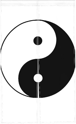 Miniatura 7 de Yin Yang Symbol Impreso Japonés Noren Cortina de Puerta y Cortinas de Ventana 34 X 56 Pulgadas