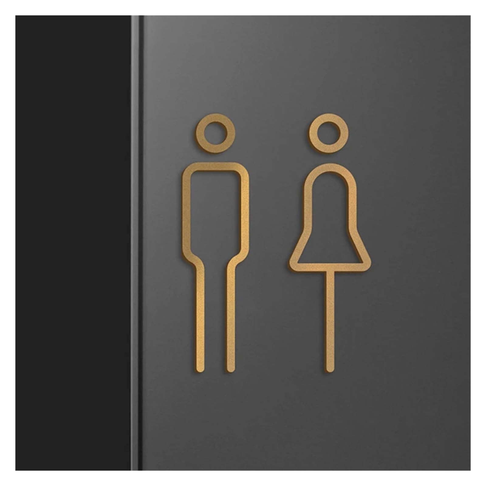 Schwarz Gold Farbe Wc Zeichen Platte Messing Waschraum Tür Wand Label Aufkleber Wc Halter Signage Board(Gold)