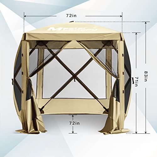 Image of MASTERCANOPY 6x6 Portable Screen House Room Pop up Gazebo Outdoor Camping Tent with Carry Bag (6x6,Beige)