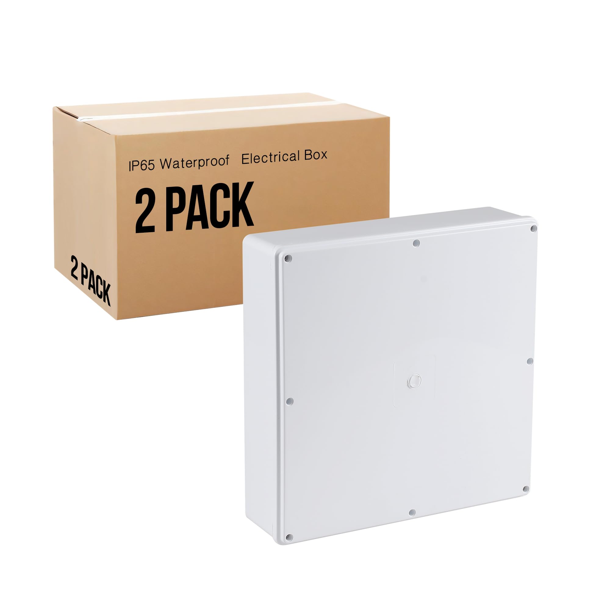 2 Stück 30,5 x 30,5 x 7,6 cm PVC-Kunststoff, staubdicht, wasserdicht, IP65 Abzweigdosen, Projekt-Abzweigdose für Elektrogehäuse