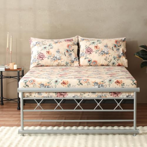 Image of Bedsheet Set | GOTS Certified 100% Organic Cotton Percale | 200 TC | Breathable & Skin-Friendly (Single, Mia)