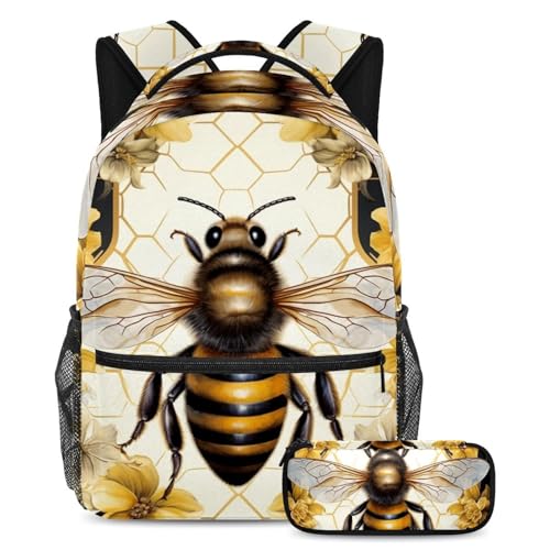 Cartable vintage insecte abeille idée cadeau rentrée scolaire