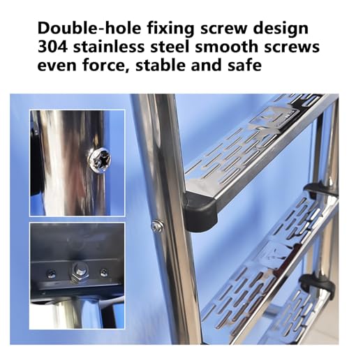 Escalera para piscina de acero inoxidable con 2 peldaños miniatura 3