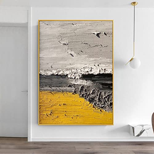 Toile peinture noir et blanc océan 3D décoration murale pour salon moderne