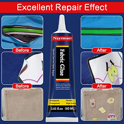 Nayrmaer FG60G Fabric Glue, Permanent Clear Washable Clothing Glue thumb #1