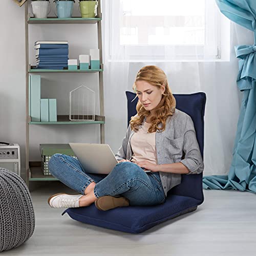 Sillón plegable cómodo azul miniatura 2