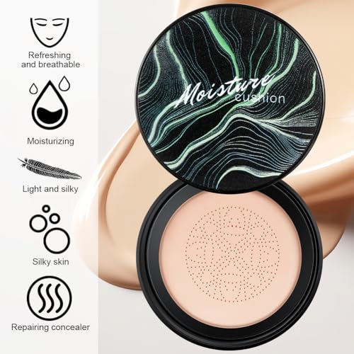 Mushroom Head Air Cushion CC Cream, Moisturizing & Oil Control Foundation Cover Concealer - Image 3