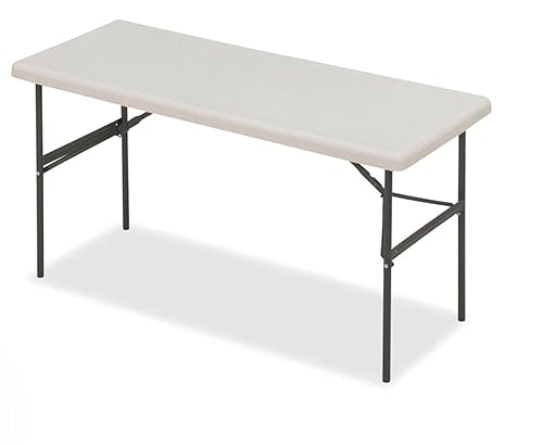 Iceberg IndestrucTable TOO - Mesa plegable de la serie 1200 capacidad de 300 libras platino 24 pulgadas de ancho x 60 pulgadas de largo x 29 disponible en Yaxa Colombia