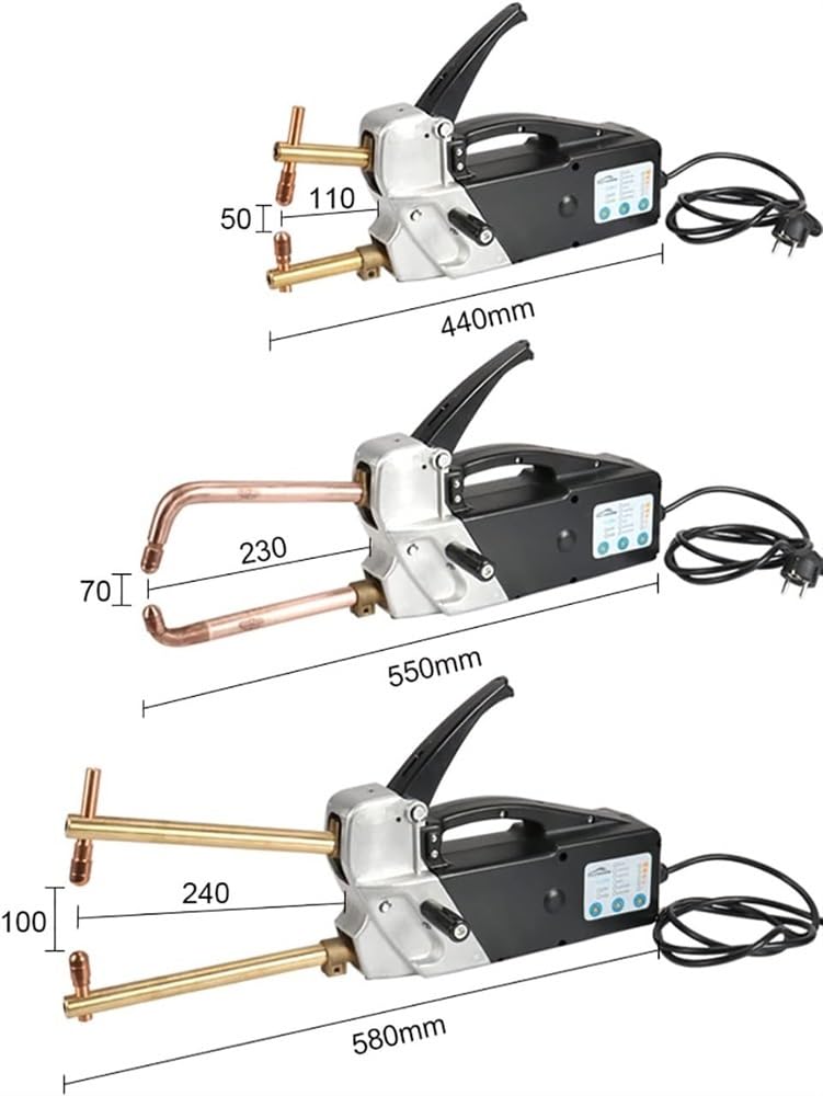 Soudeuse électrique par points Machine de soudage par points double face Portable monophasé Portable pistolet à pointe de soudage 2.0 + 2.0mm outil de réparation de tôle