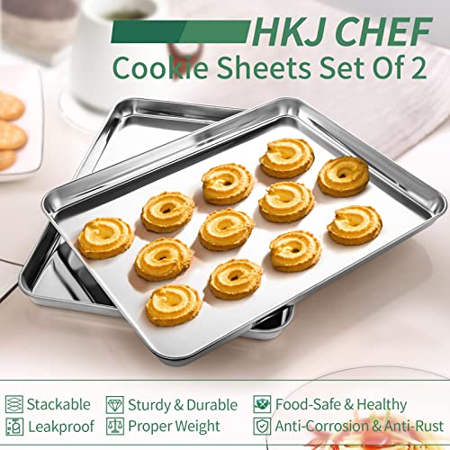 Buy Baking Sheets Set of 2, HKJ Chef Cookie Sheets 2 Pieces Stainless