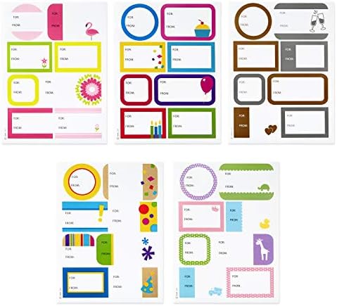 Hallmark Gift Tag Stickers - All Occasion (80 Labels, 5 Designs) for Birthdays, Engagements, Weddings, Baby Showers, Holidays and More