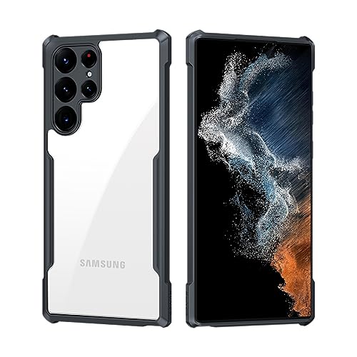 Image of PRITO Samsung Galaxy S22Ultra Clear Case-Clear Beatle Slim Phone Case With Hard Pc Back,Soft Tpu Edges,Hinge,Non-Yellowing,Shockproof Protective Cover For S22Ultra (S22 Ultra)