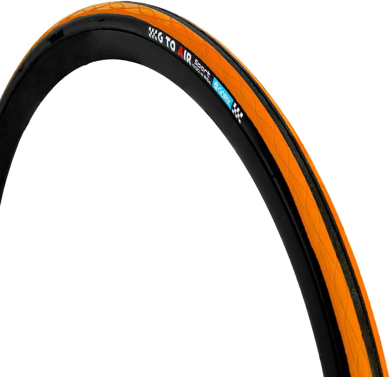 GORIX Road Bike Tire 700×23C 25C 28C 32c 35c Cycling Bicycle (Gtoair) (Black×Orange(1 Tire), 700×23c) — image 1