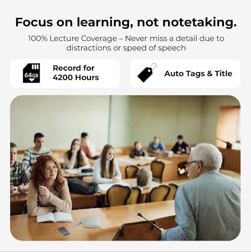 Image of AltaX ThinkNote AI Voice Recorder with Unlimited AI Transcription and Auto Summary | Perfect for Meetings, Calls & Lectures | 118 Languages Supported | All-Metal Design w /Case | 64GB (Lunar Frost)