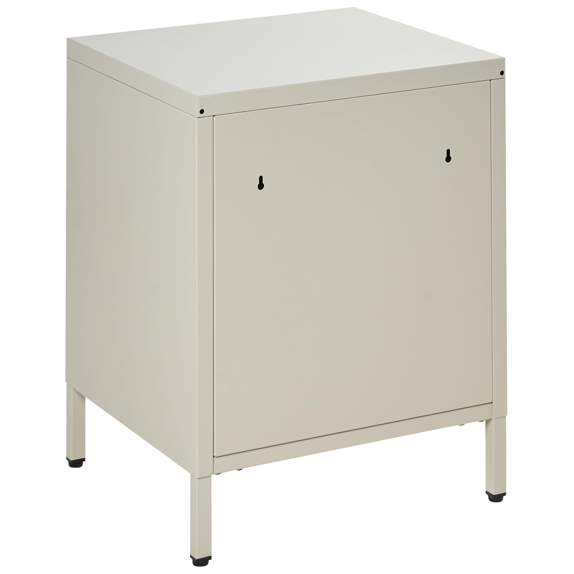 Beliani Comodino moderno in metallo beige chiaro con maniglie e 2 cassetti