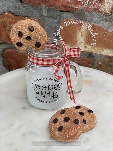 Rustic Farmhouse Faux Cookies and Milk Jar Decor for Tiered Trays – Perfect Milk for Santa and Holiday Cheer - Image 4